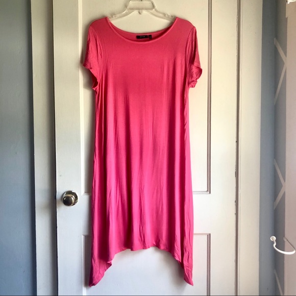 Apt. 9 Dresses & Skirts - Apt. 9 Pink Short Sleeve Asymmetrical Midi Dress